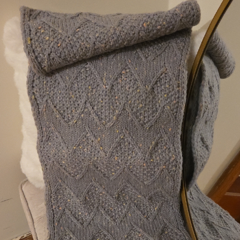 Coco + Carmen Gray Knit Scarf